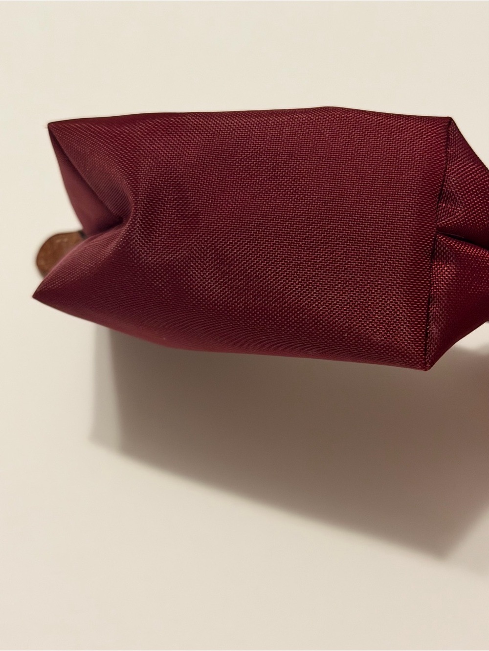 Longchamp Le Pliage Burgundy Nylon Coin purse with Brown Trim - Picture 5 of 9